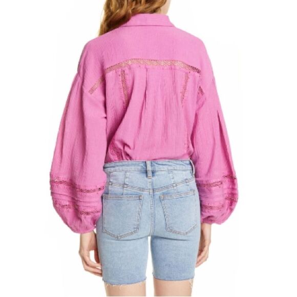 NWT MSRP $128 Free People Summer Stars Button Down Shirt Women's Size Small - Picture 3 of 8